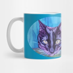 Green Eyed Black Cat Mug